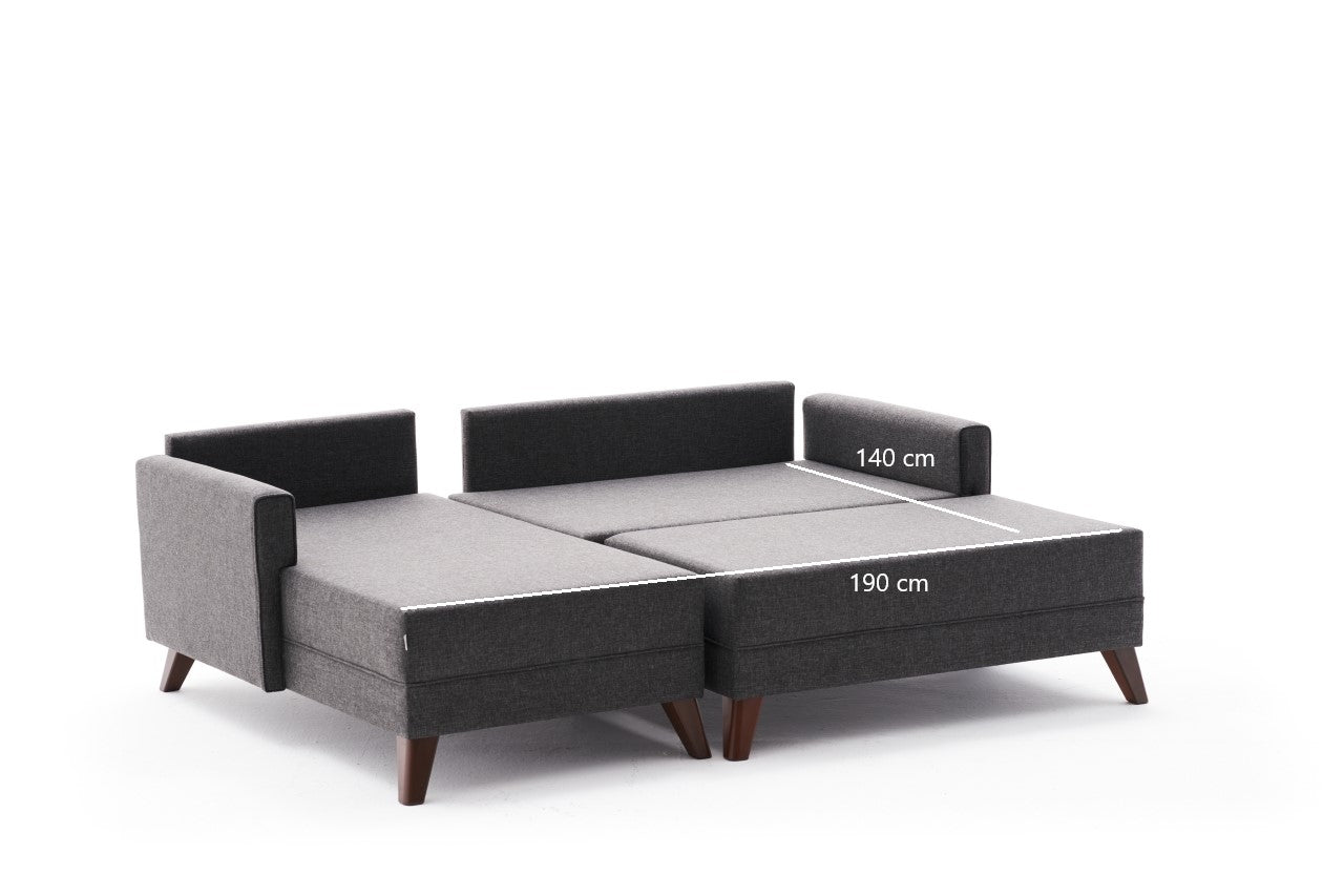 Bella Soft Mini Köşe Antrasit Sol