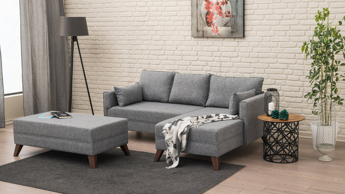 Bella Soft Mini Köşe Gri Sağ