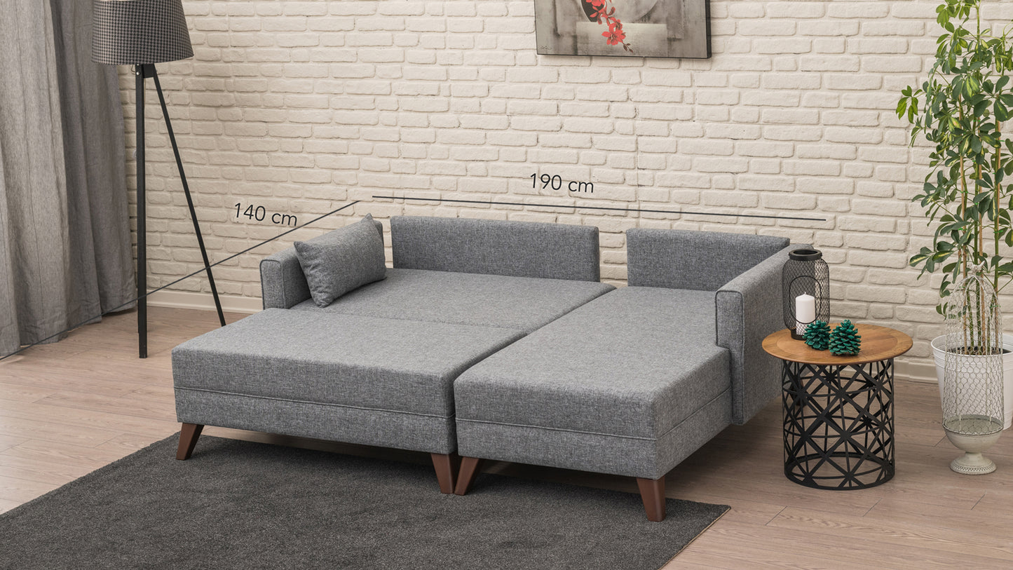 Bella Soft Mini Köşe Gri Sağ