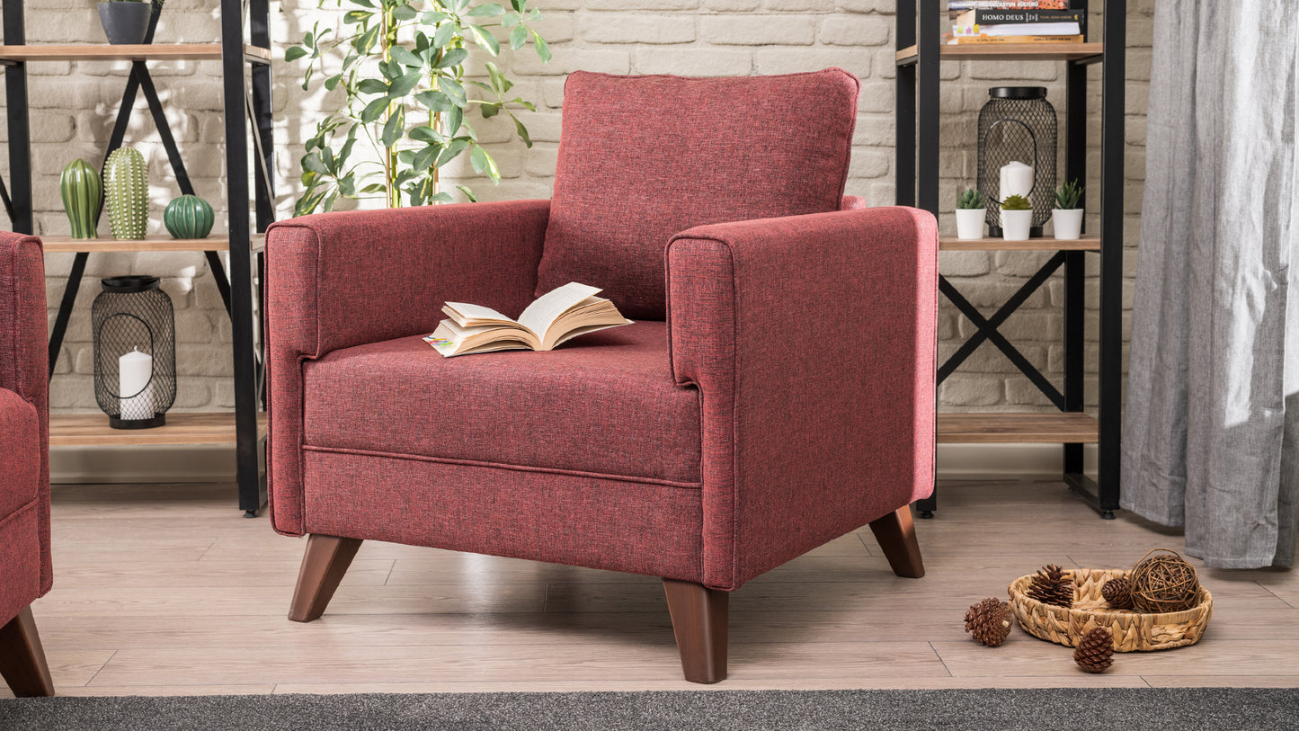 Bella Soft Tekli Koltuk Bordo
