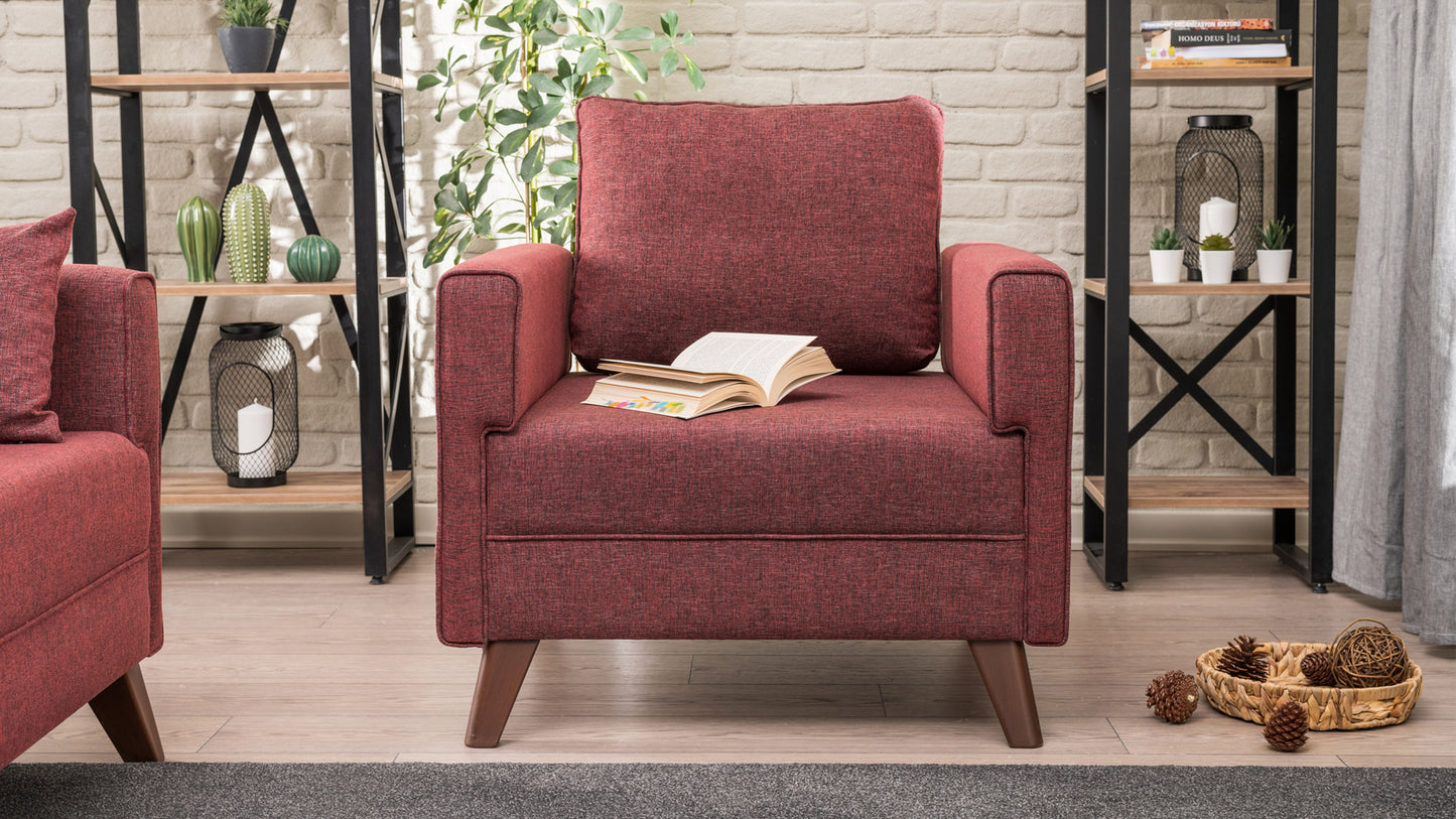 Bella Soft Tekli Koltuk Bordo