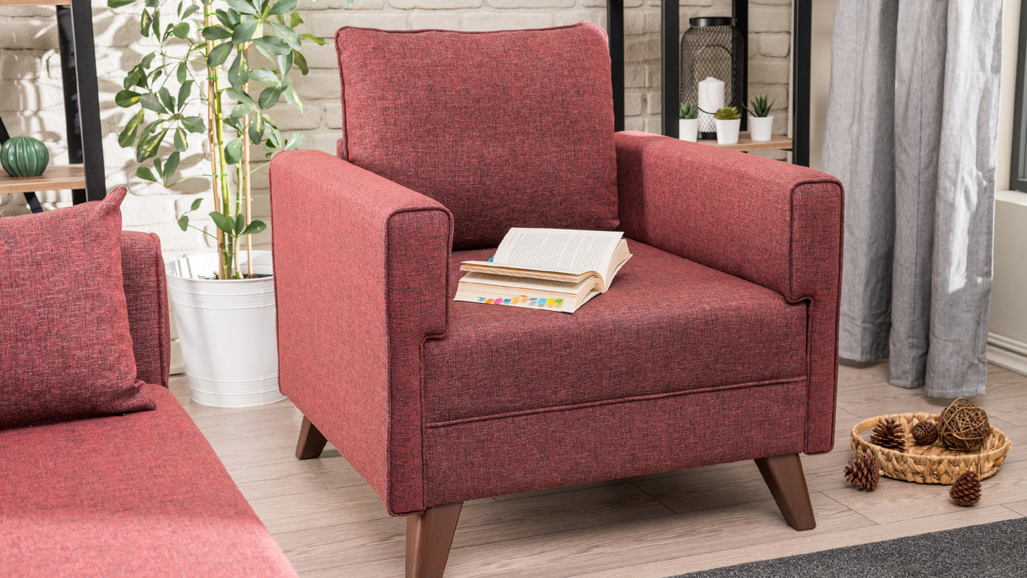 Bella Soft Tekli Koltuk Bordo