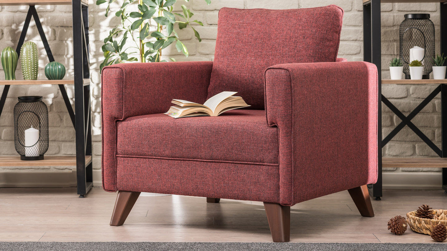Bella Soft Tekli Koltuk Bordo