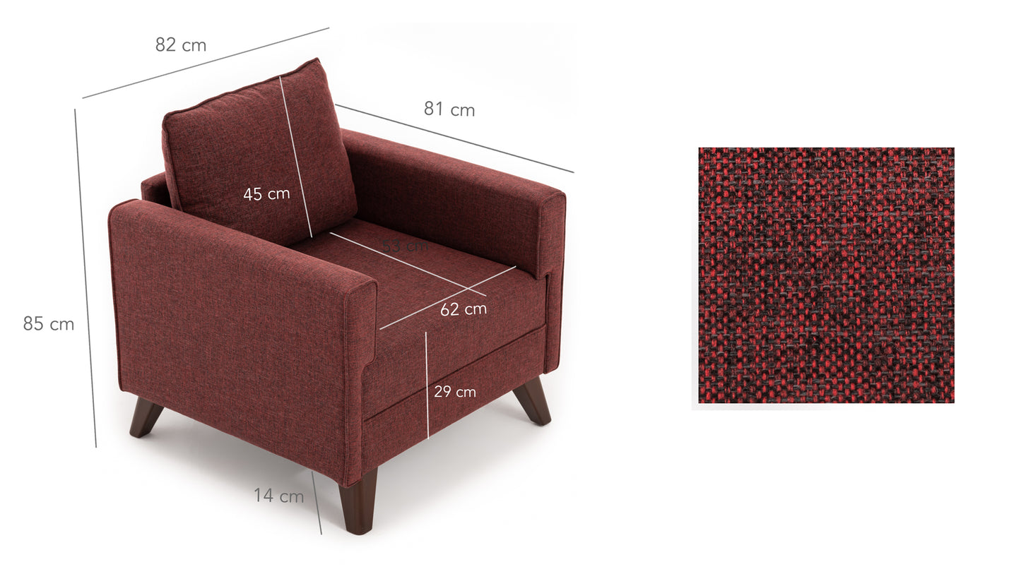 Bella Soft Tekli Koltuk Bordo