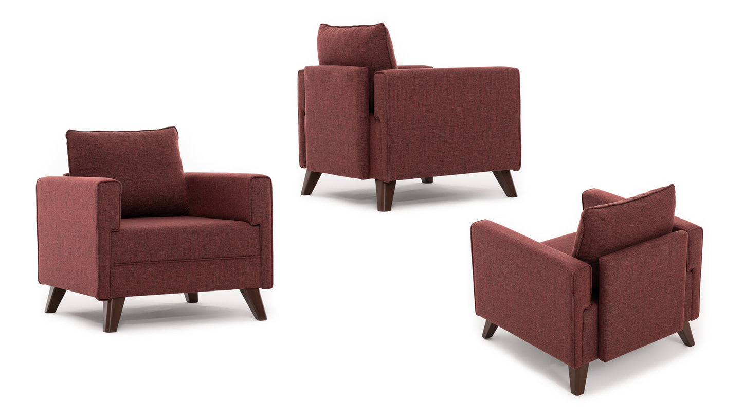 Bella Soft Tekli Koltuk Bordo
