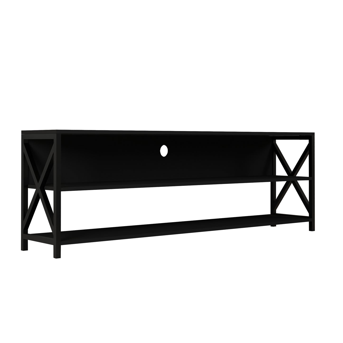 Victor Metal Ayaklı 180 cm Tv Sehpası - Siyah