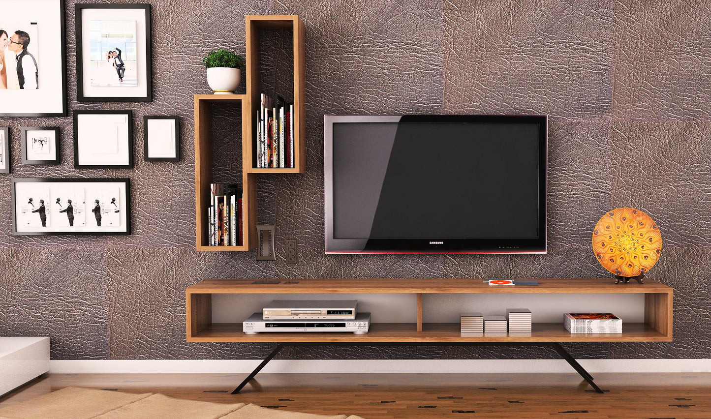 Ece Demir Ayaklı Tv Ünitesi - Ceviz