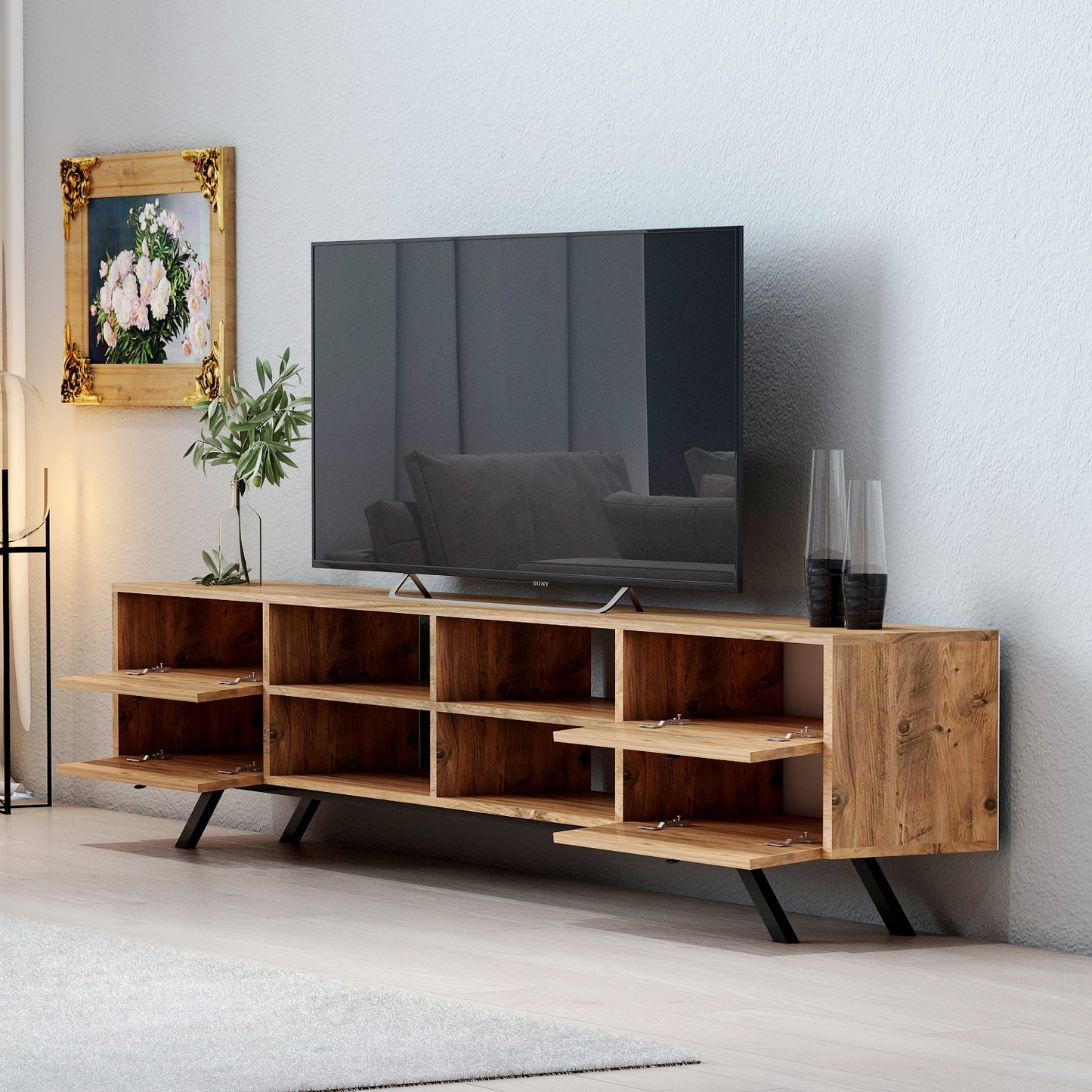Optima 4 Kapak 4 Bölmeli 180 Cm Tv Sehpası