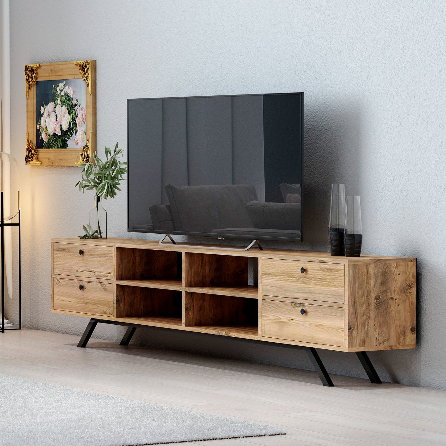 Optima 4 Kapak 4 Bölmeli 180 Cm Tv Sehpası