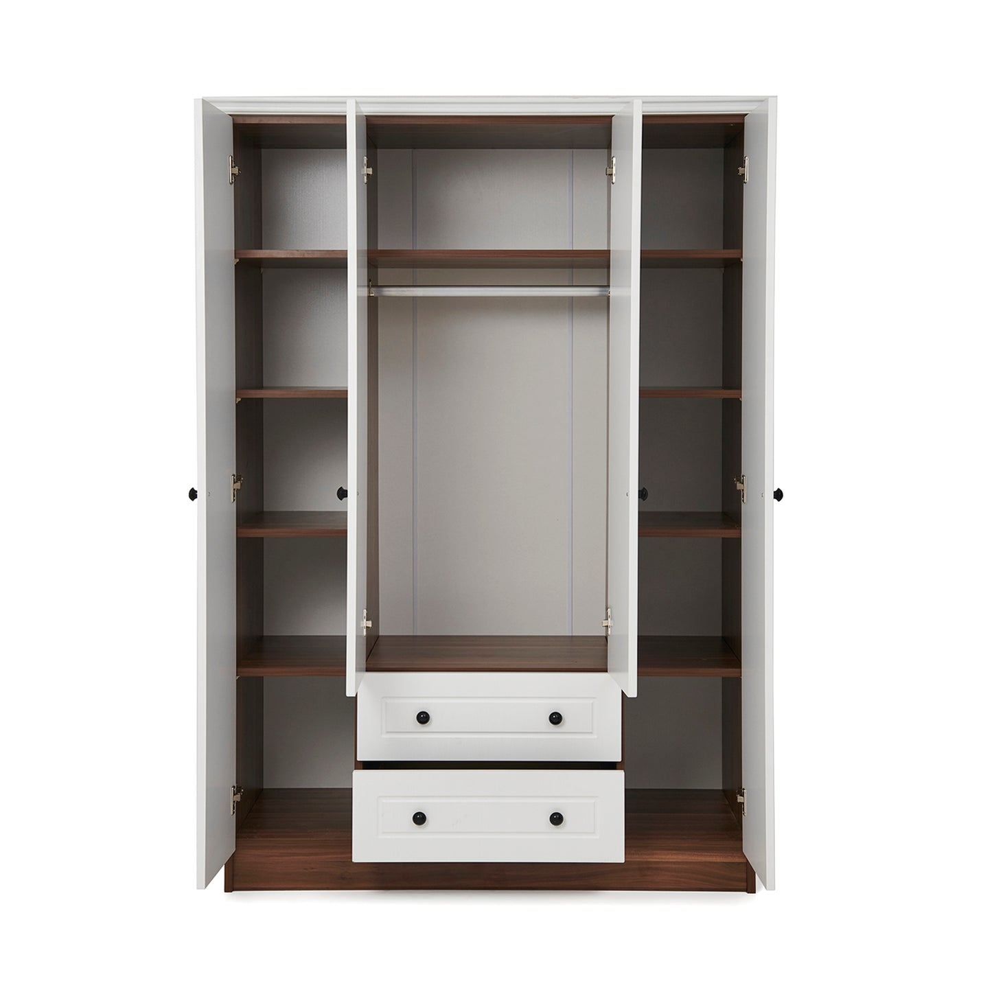 Membran Point 140 Cm 4 Kapaklı 2 Çekmeceli Gardirop
