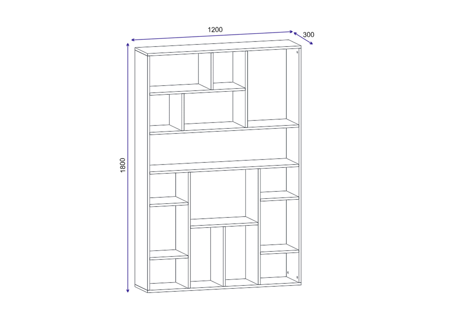 Ayda 180 Cm Decorative Bookshelf