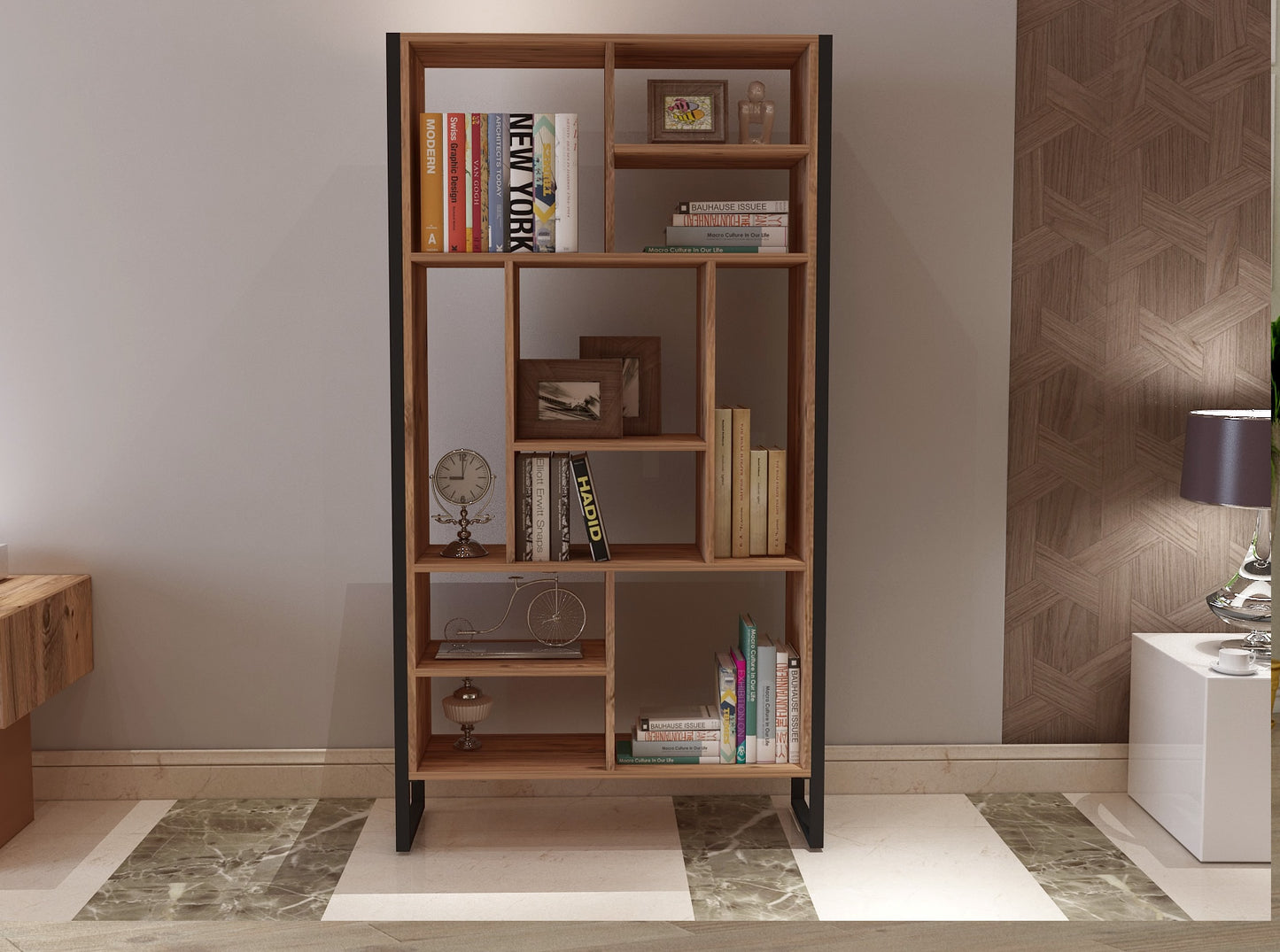 Martin 180 Cm Metalli Dekoratif Kitaplık