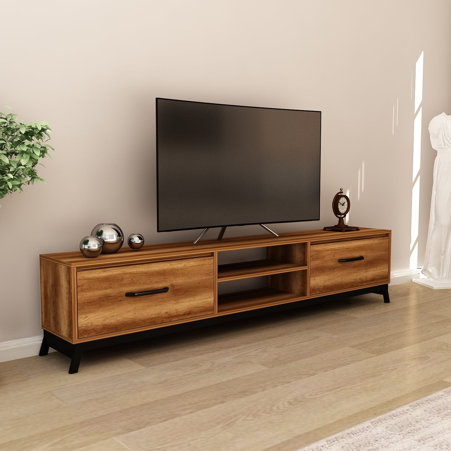 Retro 140 Cm Tv Ünitesi - Barok Ceviz