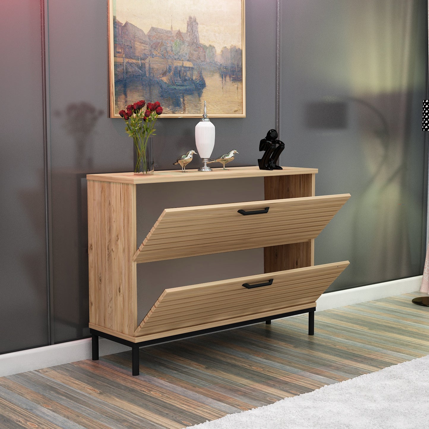 Saroz 2 Covered Shoe Rack
