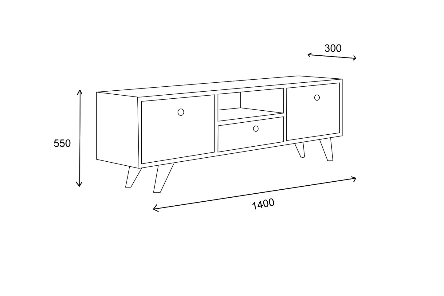 Nice Tv Sehpası - 140 cm - Atlantik Çam