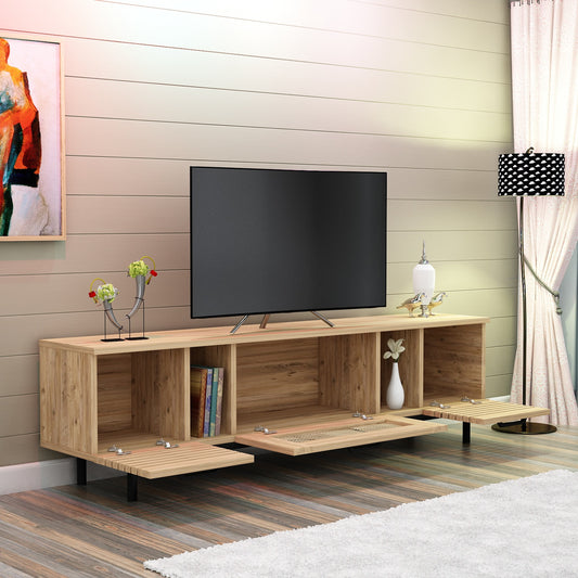 Likya 3 Kapaklı Metal Ayaklı TV Ünitesi - 180 cm - Atlantik Çam