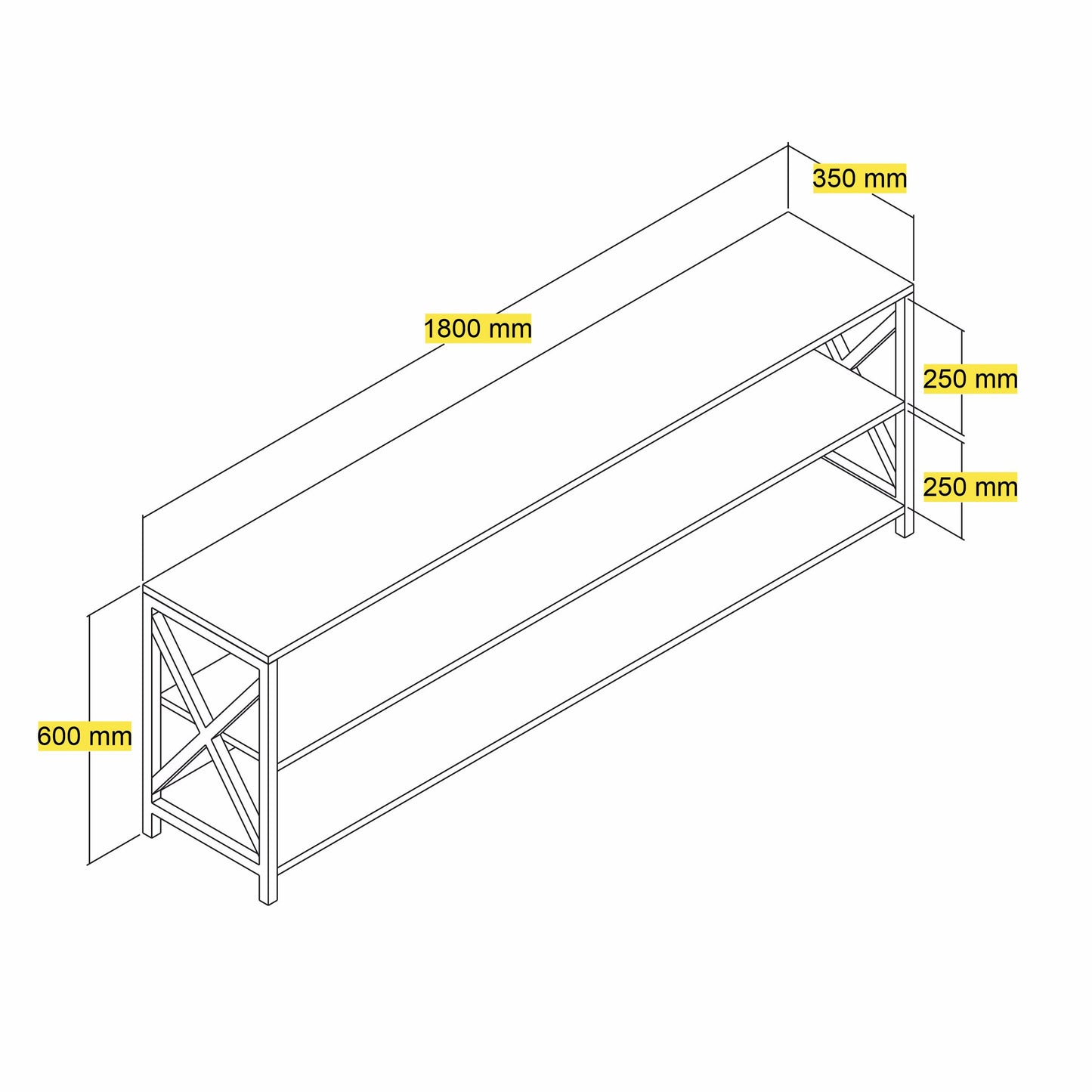 Victor Metal Ayaklı 180 cm Tv Sehpası - Barok